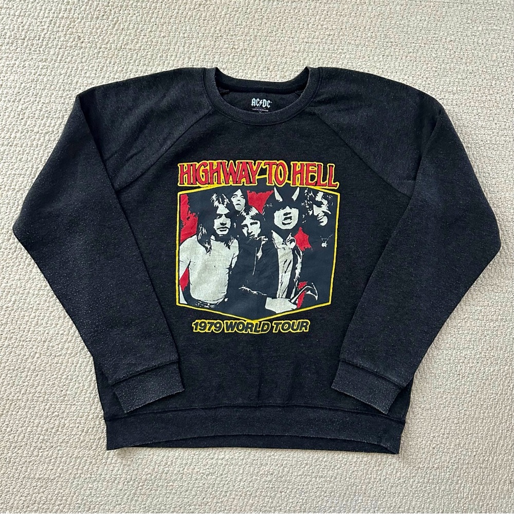 Retro AC/DC Graphic Crewneck Sweater